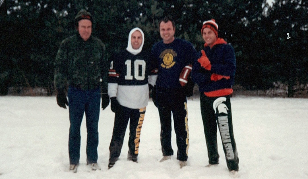 Family Football 1980s with caption Family Football 1980s with caption